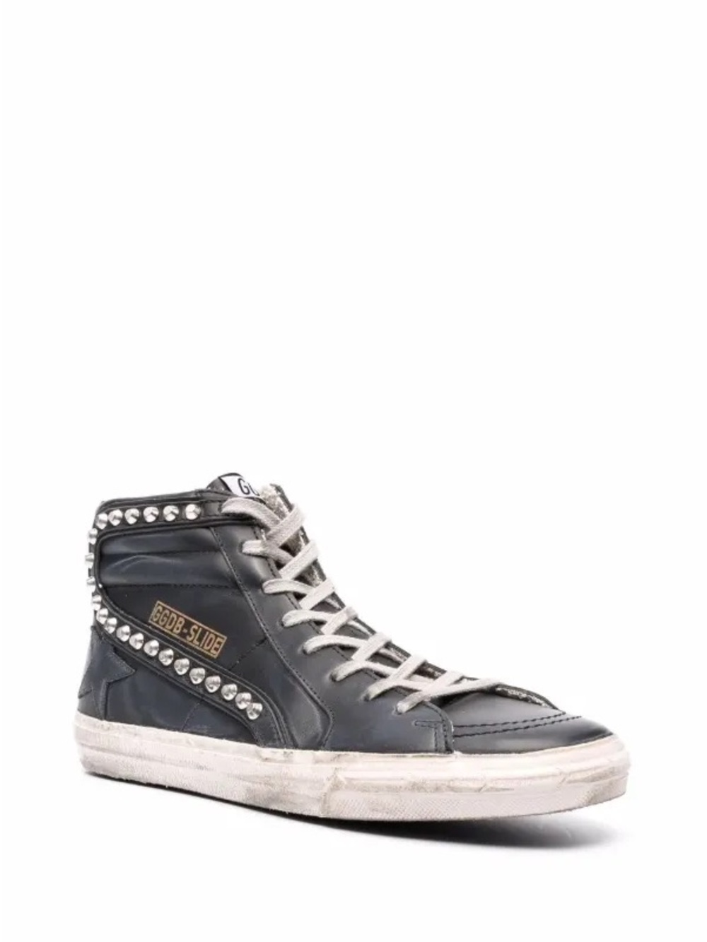 Golden Goose Classic High Top Slide Sneakers Black Studs 38 - Picture 2 of 10